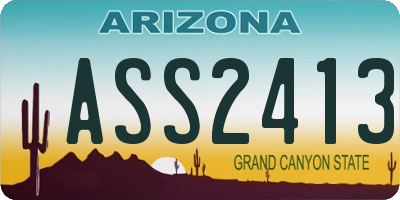 AZ license plate ASS2413