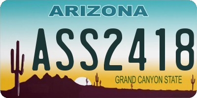 AZ license plate ASS2418