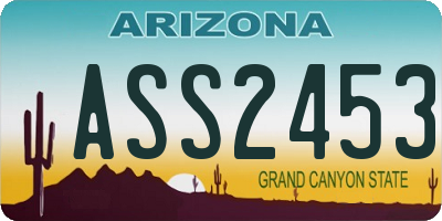 AZ license plate ASS2453