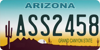 AZ license plate ASS2458