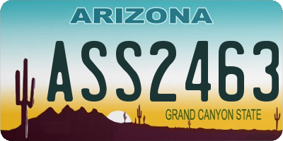 AZ license plate ASS2463