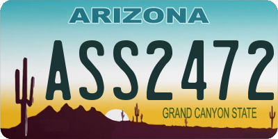 AZ license plate ASS2472