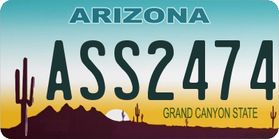AZ license plate ASS2474