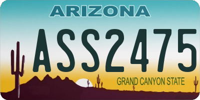 AZ license plate ASS2475