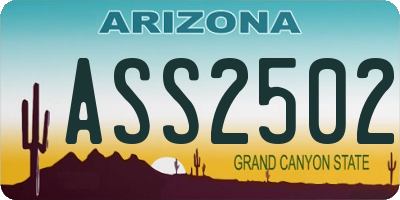 AZ license plate ASS2502