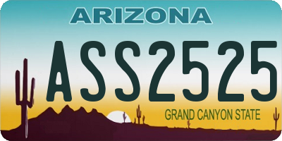 AZ license plate ASS2525