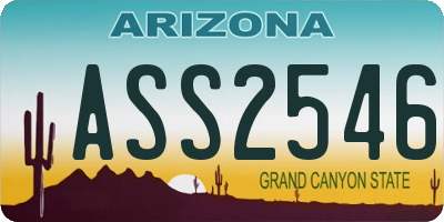AZ license plate ASS2546