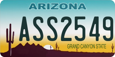 AZ license plate ASS2549