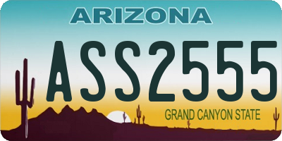AZ license plate ASS2555