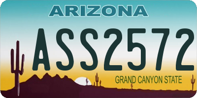AZ license plate ASS2572