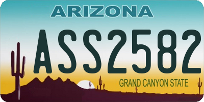 AZ license plate ASS2582