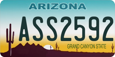 AZ license plate ASS2592