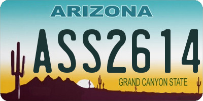 AZ license plate ASS2614