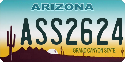 AZ license plate ASS2624