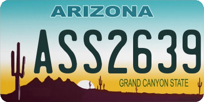 AZ license plate ASS2639