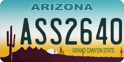 AZ license plate ASS2640