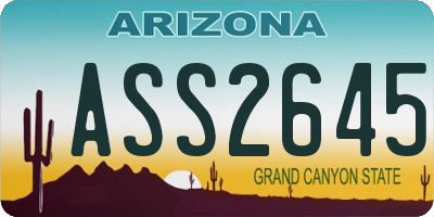AZ license plate ASS2645