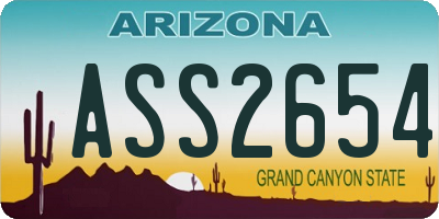 AZ license plate ASS2654