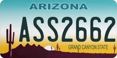 AZ license plate ASS2662
