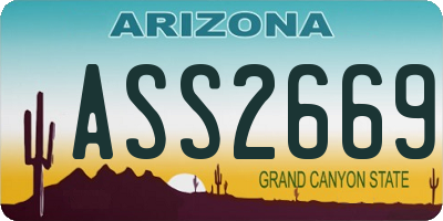 AZ license plate ASS2669