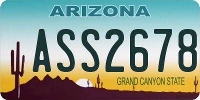 AZ license plate ASS2678