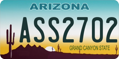 AZ license plate ASS2702
