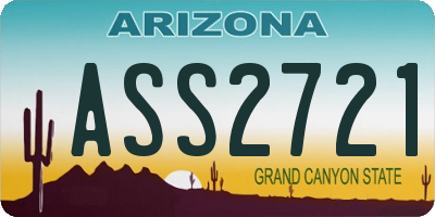 AZ license plate ASS2721