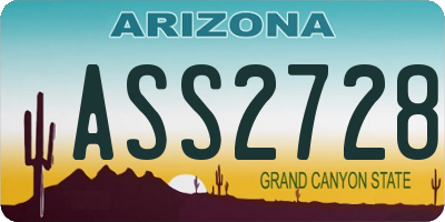 AZ license plate ASS2728