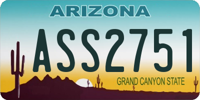 AZ license plate ASS2751