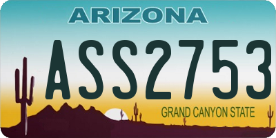 AZ license plate ASS2753