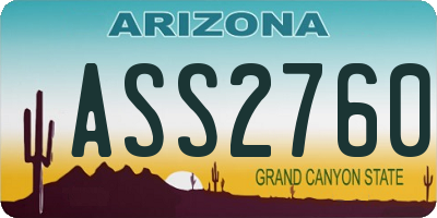 AZ license plate ASS2760