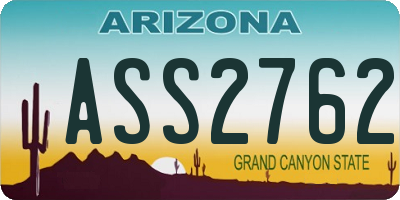 AZ license plate ASS2762