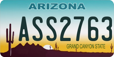 AZ license plate ASS2763