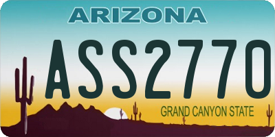 AZ license plate ASS2770