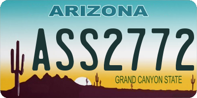 AZ license plate ASS2772