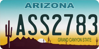 AZ license plate ASS2783