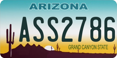 AZ license plate ASS2786
