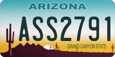 AZ license plate ASS2791