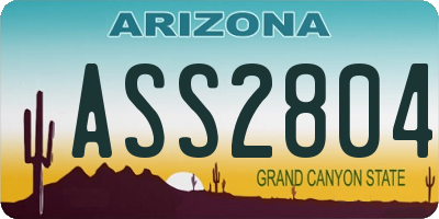 AZ license plate ASS2804