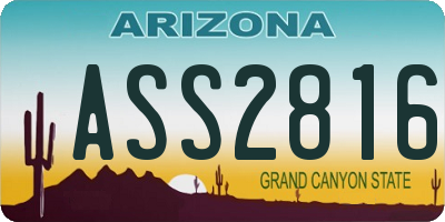 AZ license plate ASS2816