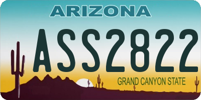 AZ license plate ASS2822