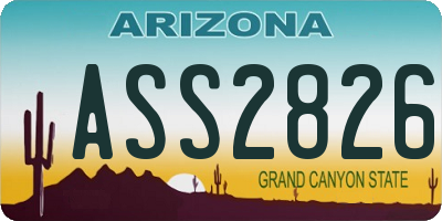 AZ license plate ASS2826