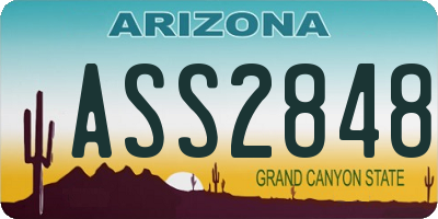 AZ license plate ASS2848