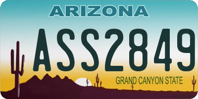 AZ license plate ASS2849