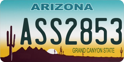 AZ license plate ASS2853