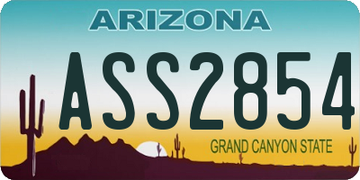 AZ license plate ASS2854