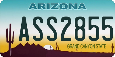 AZ license plate ASS2855