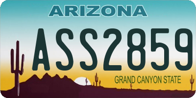 AZ license plate ASS2859