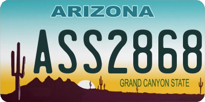 AZ license plate ASS2868