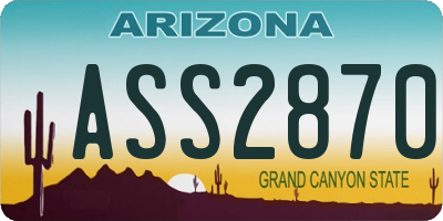 AZ license plate ASS2870